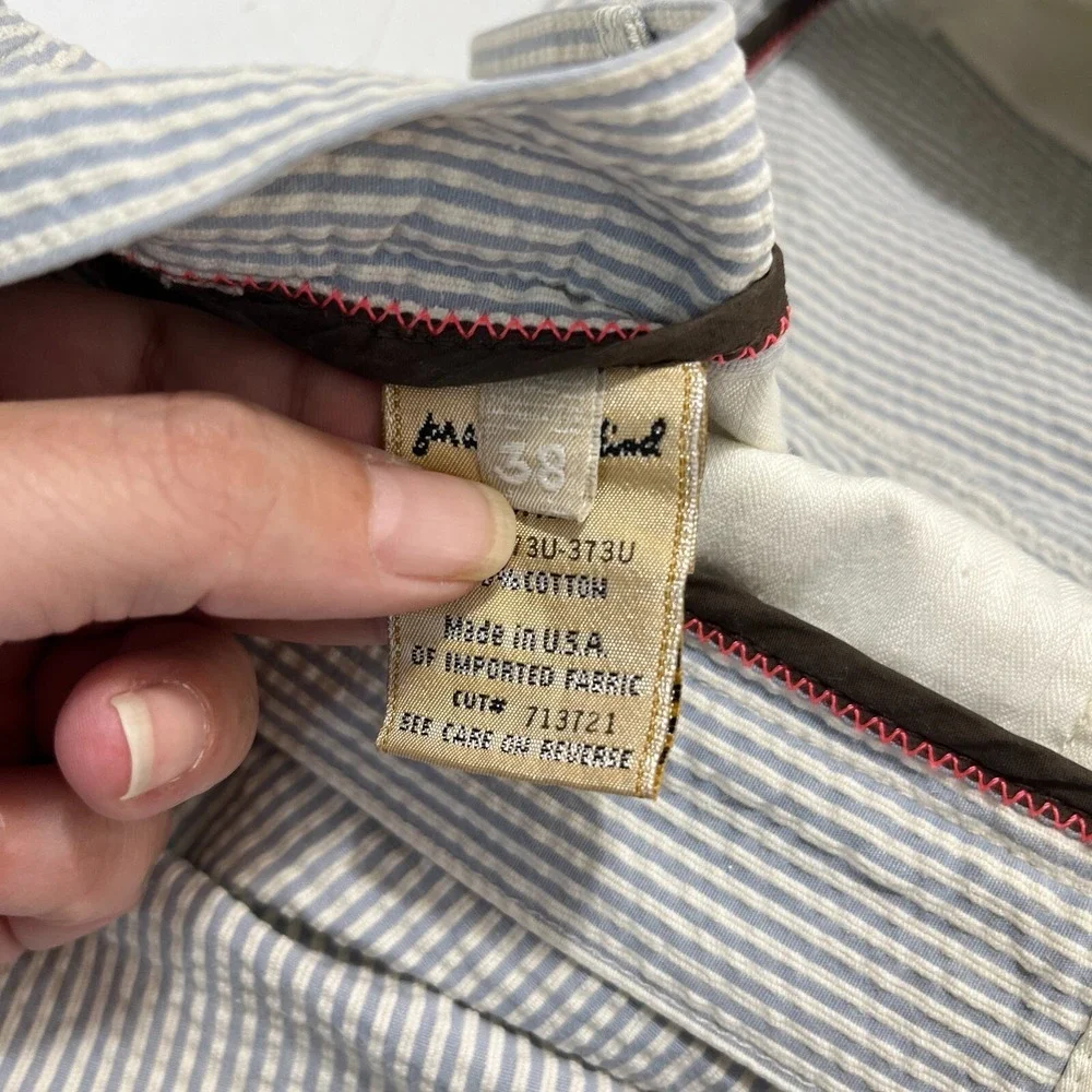 7 For All Mankind Pants Mens 38‎ Made USA Seersucker Button Fly Retro Workwear